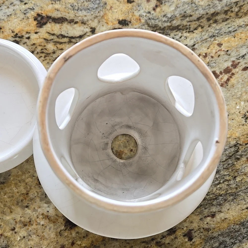 Vintage Asian White Ceramic Candle Holders